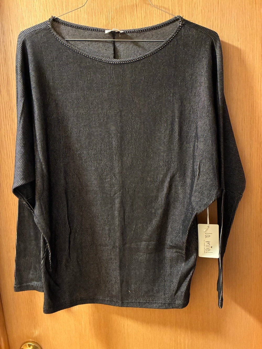 Subtle Black Ribbed Knit Top